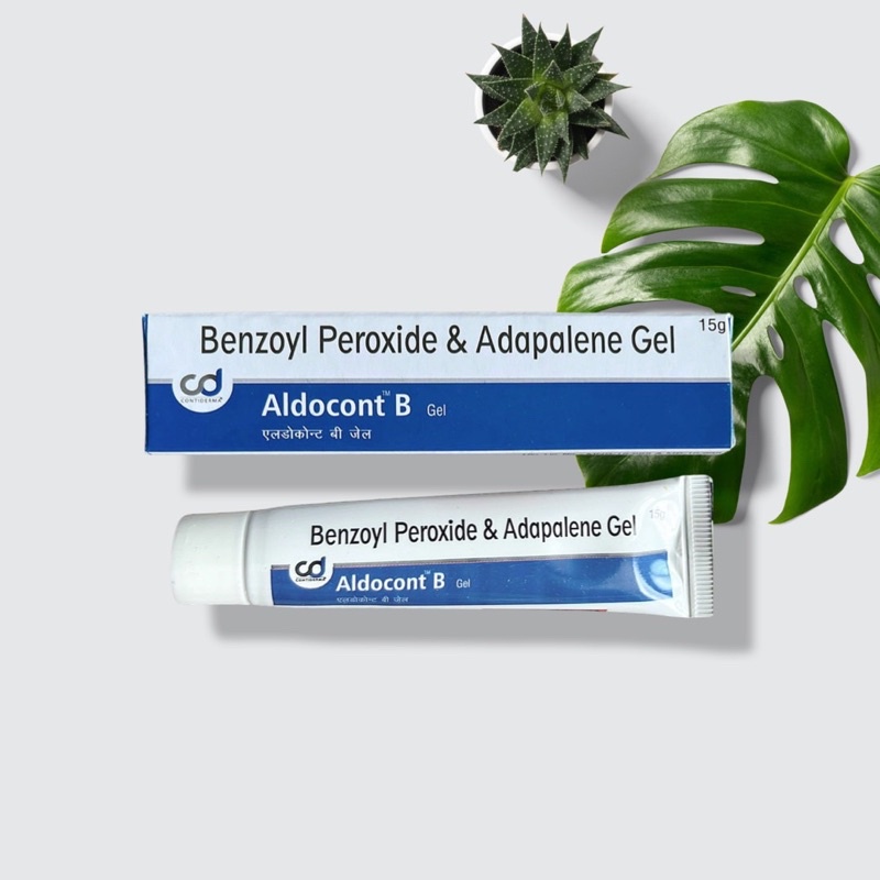 ✅[Chính Hãng ] Aldocont B gel (15g) 0.1% adapalene và 2.5% benzoyl peroxide, loại bỏ hết mụn nhanh, chấm mụn