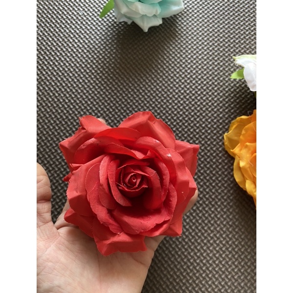 Đầu Bông Hoa Hồng trang trí nhà cửa, cắm bình- hoa giả, hoa vải lụa