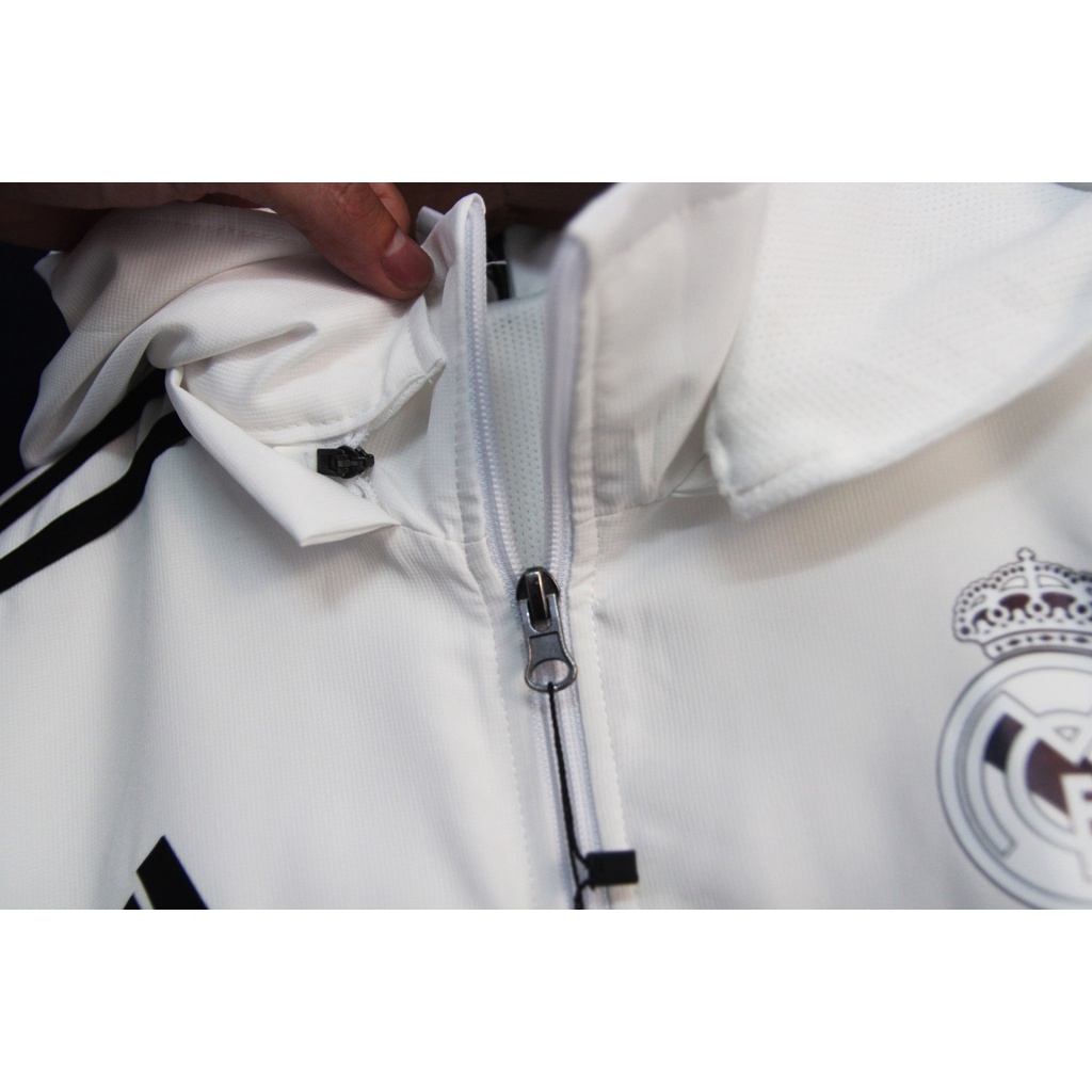 Áo Khoác Real Madrid Trắng - Đen Mẫu mới nhất 2023/2024