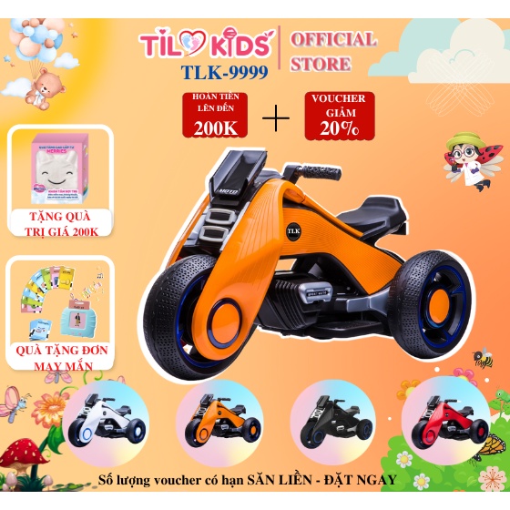 Xe máy điện trẻ em TILO KIDS TLK-9999 cho bé trai và bé gái phân khối lớn với hệ thống đèn nhạc siêu đẹp