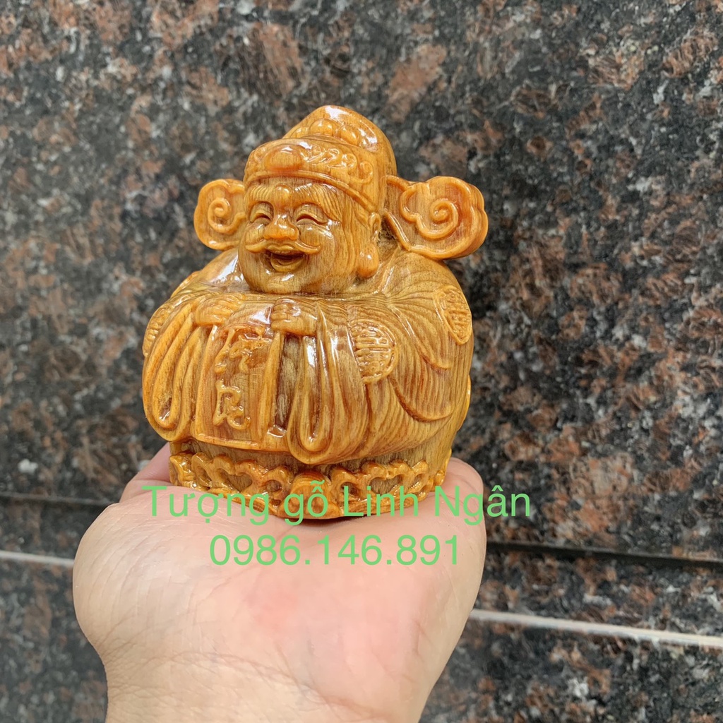 Tượng thần tài mini, thần tài chibi, thần tài để xe ô tô cao 9 cm