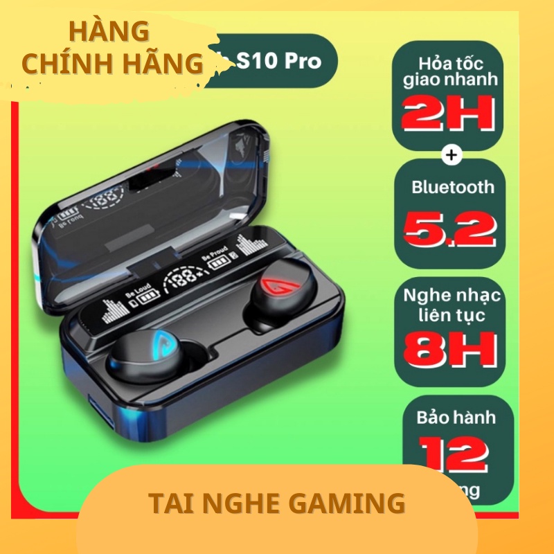 Tai Nghe Bluetooth Không Dây Gaming m10 Pro Cao Cấp, Pin 8h Cảm Ứng, Hỗ Trợ Đàm Thoại, Nghe Nhạc, Kiêm Sạc Dự Phòng