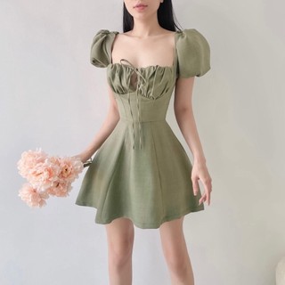 Đầm xòe dáng ngắn bigsize dễ thương có may theo số đo (thời trang bigsize vicky.g - anitagreen) G323