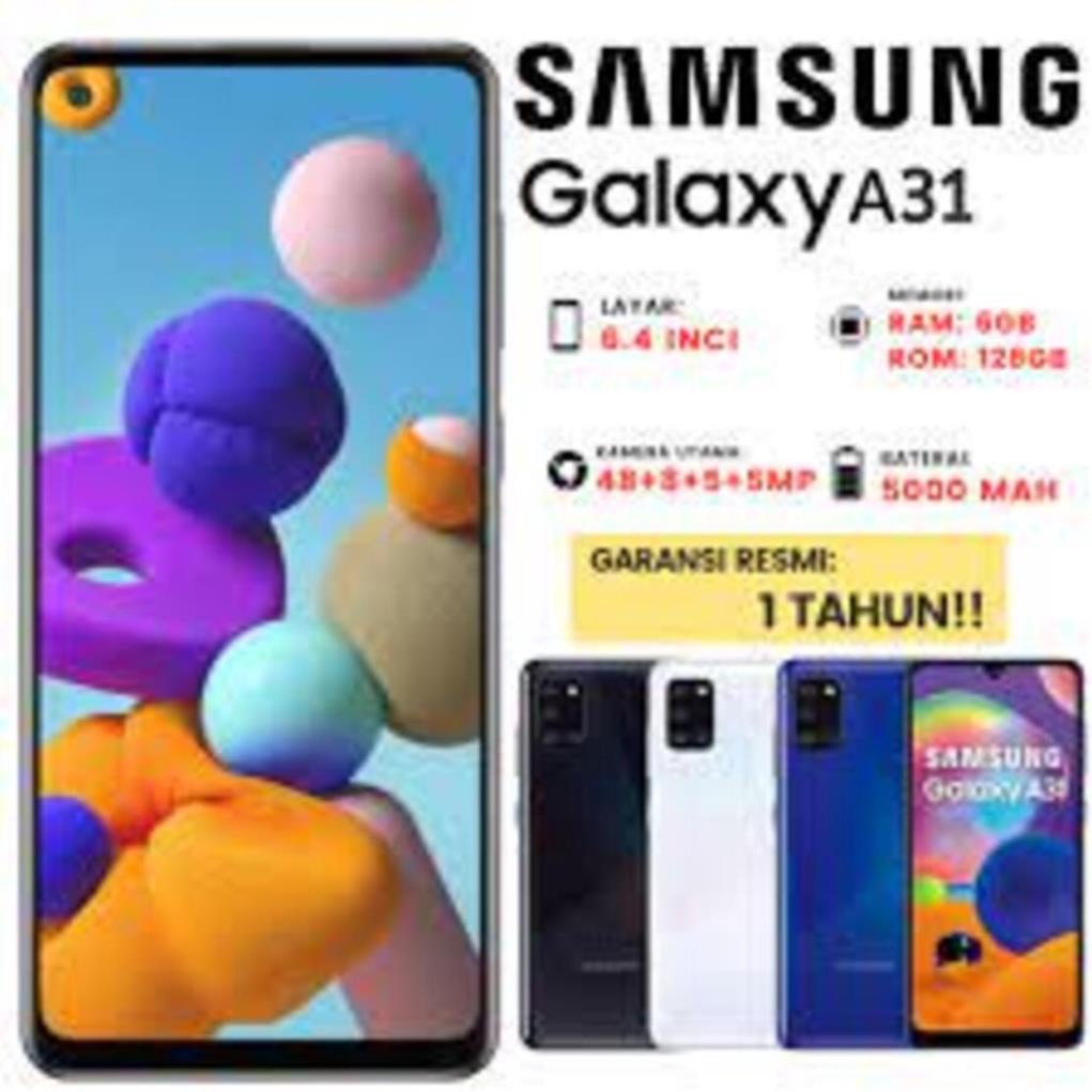 điện thoại Samsung Galaxy A31 2sim rom 128G ram 6G Chính Hãng, Camera sau: Chính 48 MP & Phụ 8 MP, 5 MP, 5 MP