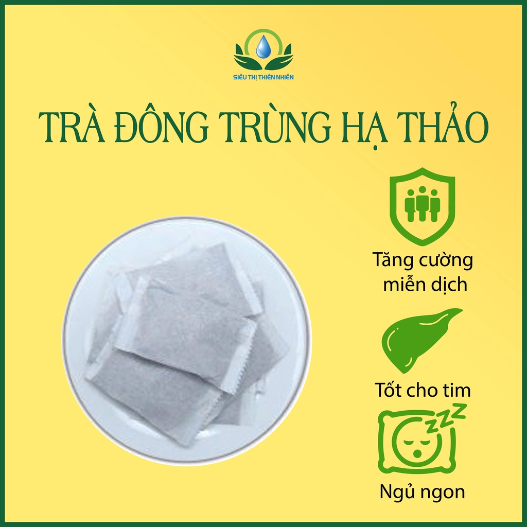 Trà Đông Trùng Hạ Thảo hộp 30 Túi Lọc x 3Gram Siêu Thị Thiên Nhiên