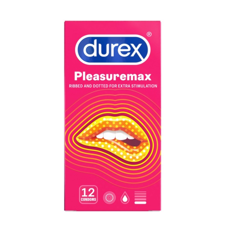 Bao cao su Durex Plesuremax - Gân gai nổi, ôm bó sát nhiều gel bôi trơn - Hộp 3 - 12 cái