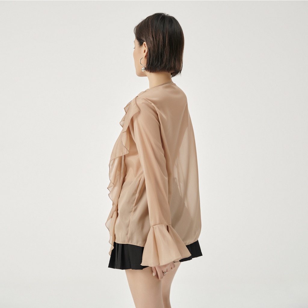 WHITELAZZ │Áo sơ mi voan bèo nhún - Levoan Ruffled Sleeve Shirt