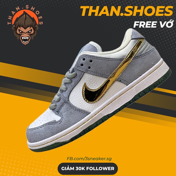 Giày SB Dunk Low Sean Cliver Holiday Special, SB Xanh Móc Vàng - Than.Shoes
