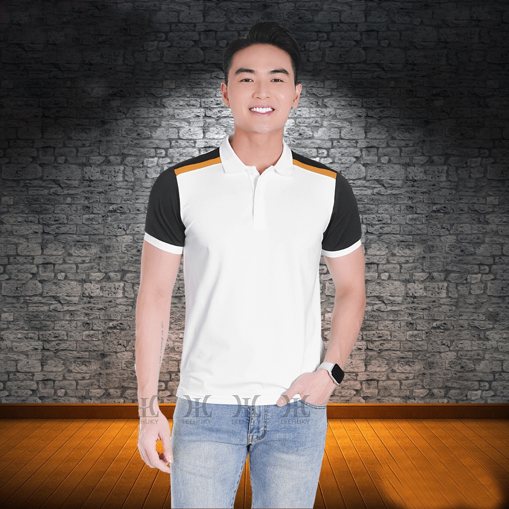 Áo polo nam tay áo phối màu cá tính chất vải cotton mặc mát co giãn bốn chiều - Fashion Hand