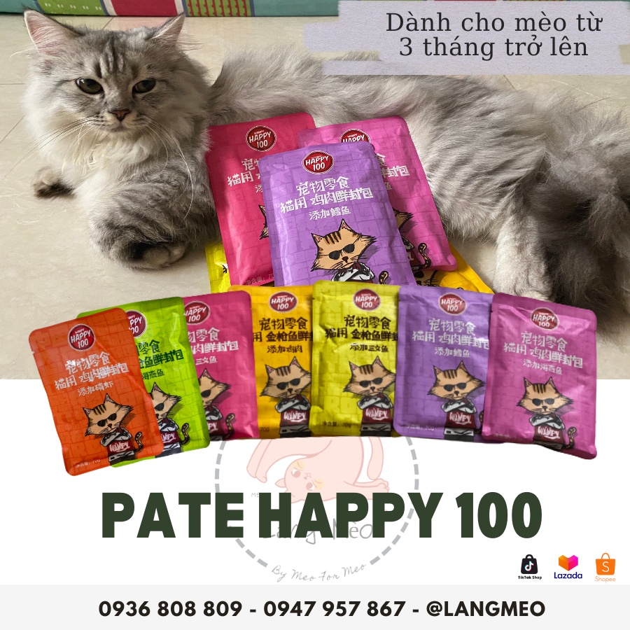 Pate Happy 100 - Thức ăn ướt cho mèo