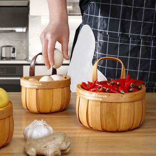 Giỏ đựng đồ bằng mây tre đan kèm Móc thỏ
