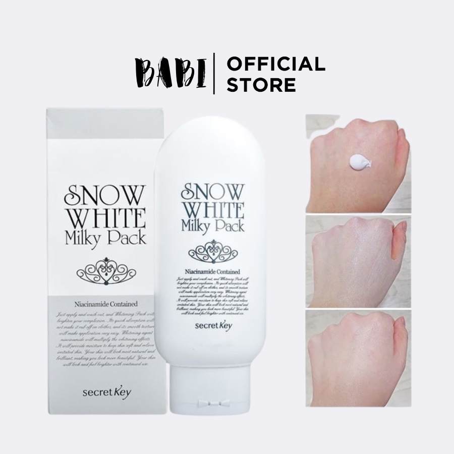 Kem dưỡng body Secret Key Snow White Milky Pack 200g trắng sáng da