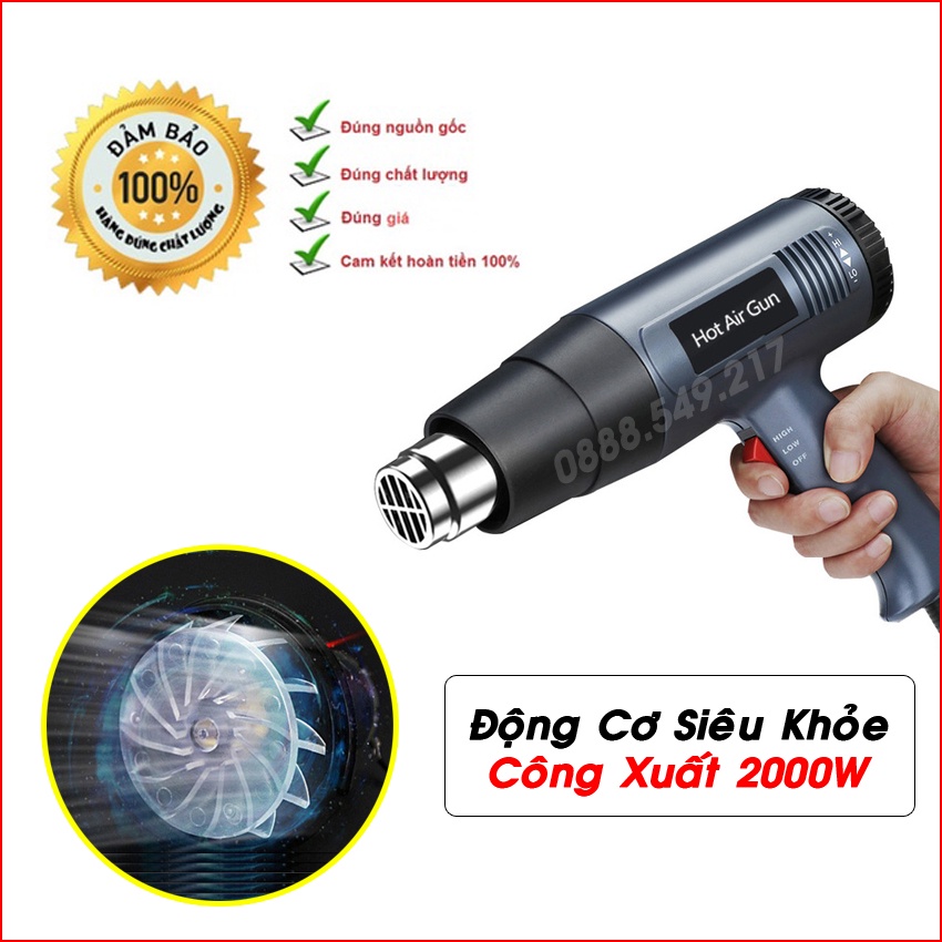 Máy khò nhiệt chỉnh được nhiệt động 2000w cực khỏe