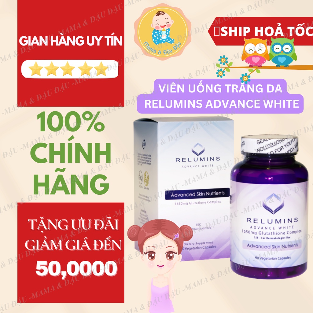 [Mỹ] Viên uống RELUMINS ADVANCE WHITE 15X trắng sáng bật tone da hiệu quả