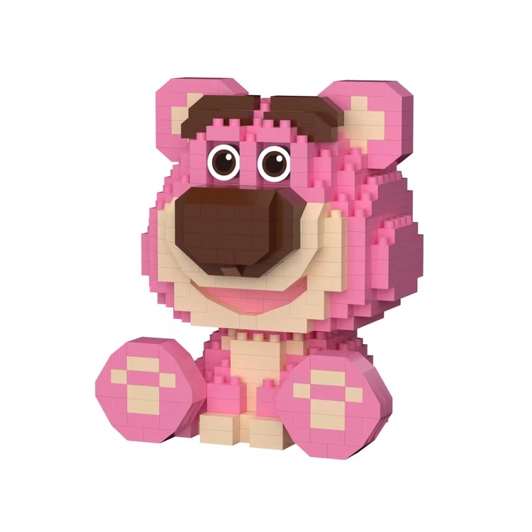 Bộ Đồ Chơi Lắp Ráp Hình Chú Gấu Dâu Tây 3D Dễ Thương