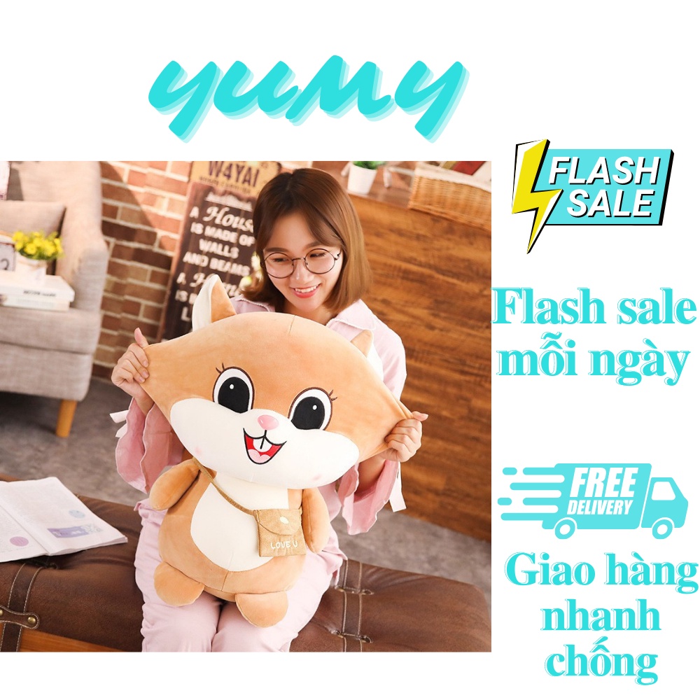 Gấu Bông Sóc Đeo Túi Dễ Thương 💟 FREE SHIP 💟Thú Nhồi Bông To Khổng Lồ Hình Con Sóc Cute - Quà Tặng Bạn Gái Ý Nghĩa-Yumy