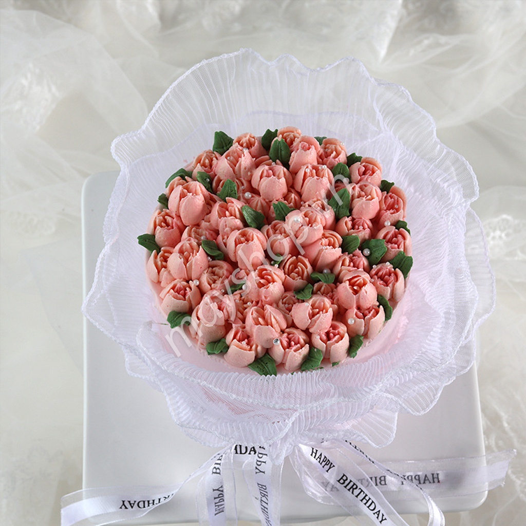 Voan lưới trắng quấn bánh