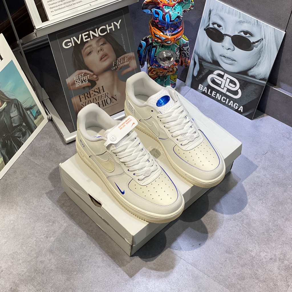 Giày Thể Thao Air Force 1 Low Global Sail Game Royal White Blue Af1 Trắng Sữa Tích Xanh