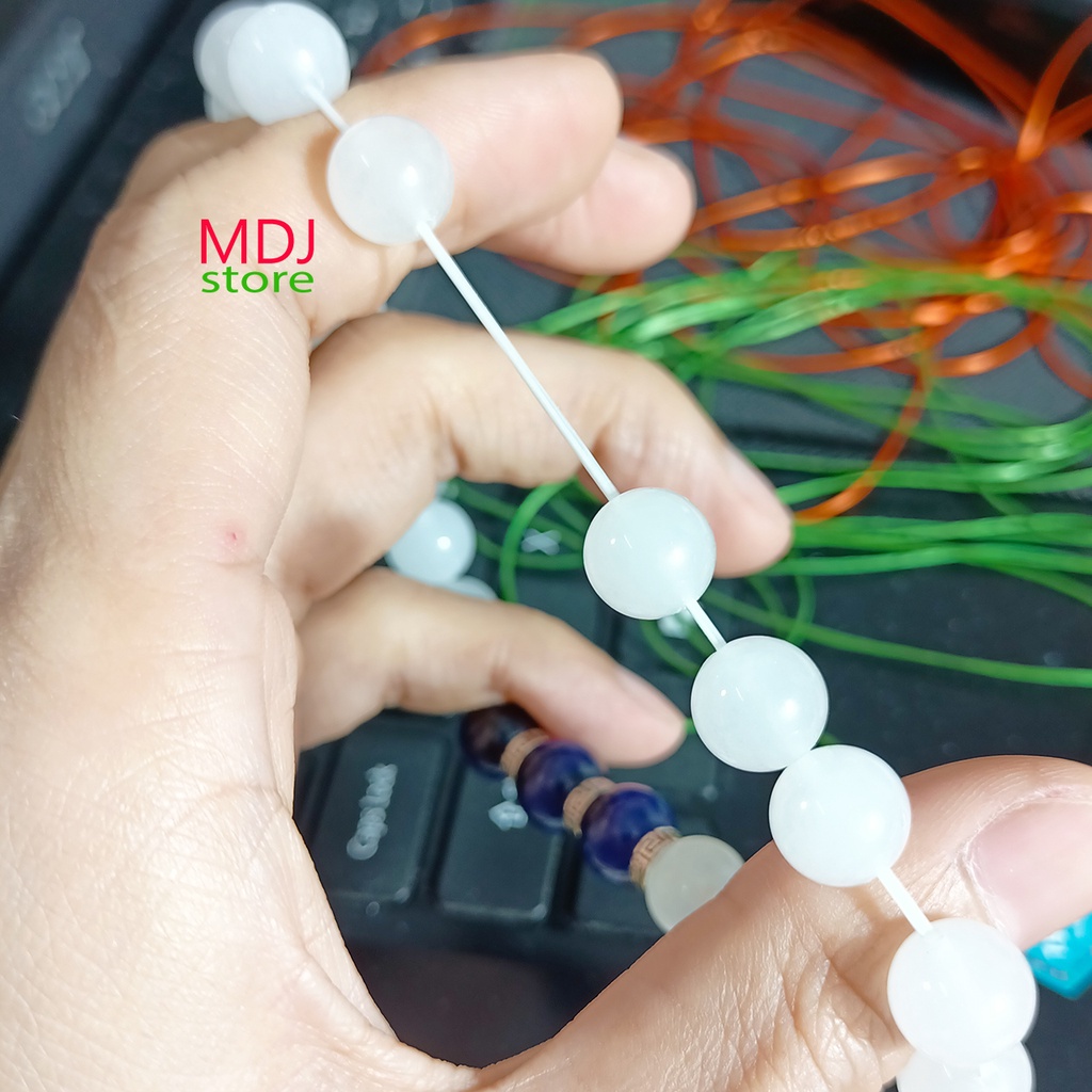 Dây xâu vòng màu trắng MDJ chun co giãn xâu vòng phong thủy làm handamde 1 cuộn 35m lẻ 3m