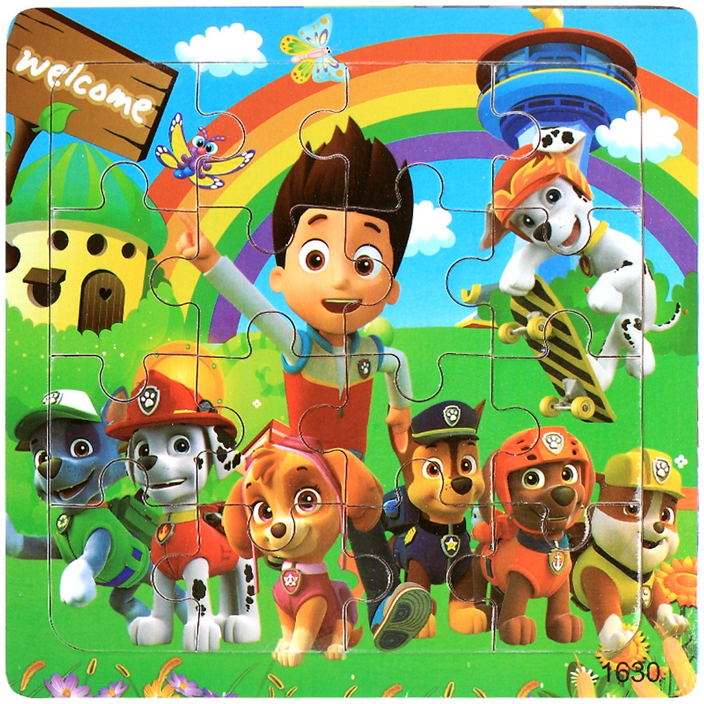 Tranh Xếp Hình Chú Chó Cứu Hộ 9 16 20 30 35 40 60 80 100 200 Mảnh/Xếp Hình Hộp Sắt , Bảng Gỗ/Bộ Đồ Chơi Cho Bé