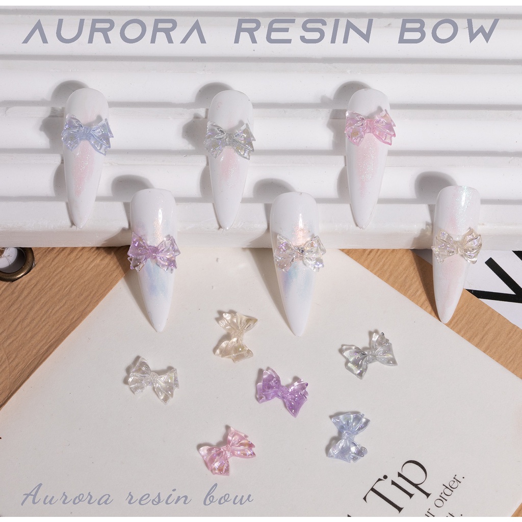 Nơ Pha Lê Nhũ Flash Sáng Mới 2023 HÀN QUỐC Siêu Đáng Yêu | Trang Trí Móng Tay NZ24