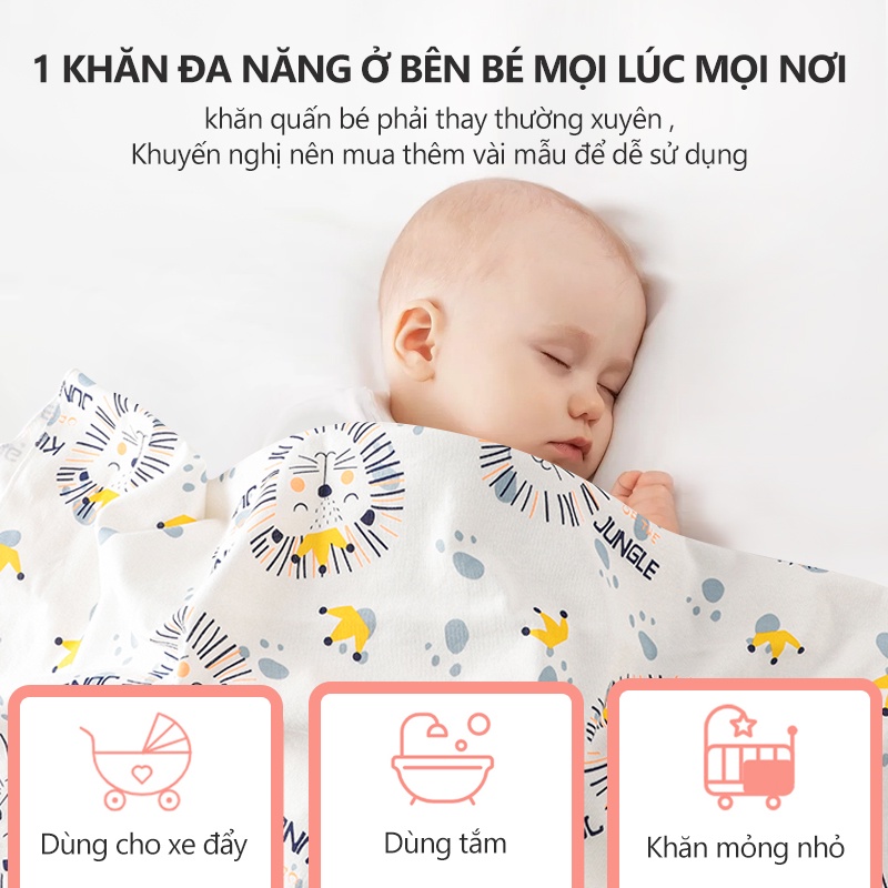 [Einmilk.ân ninh] Khăn quấn bọc chống giật mình cho bé sơ sinh nguyên liệu 100% cotton Baby SWA220