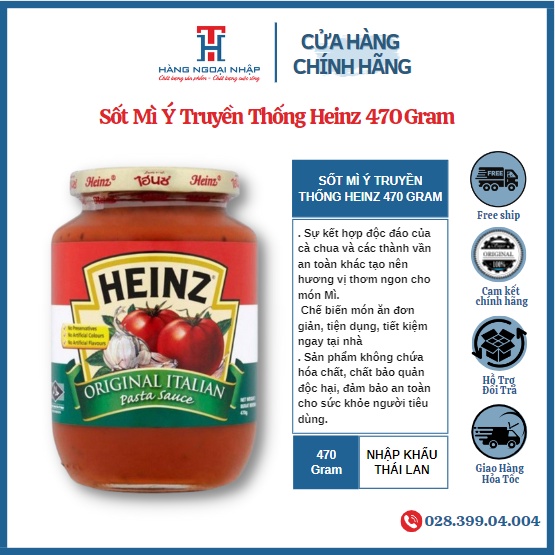 Sốt Mì Ý Truyền Thống Heinz Chuyên dùng hằng ngày [Date New]