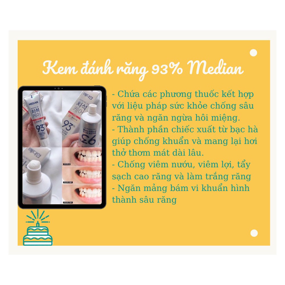 Kem Đánh Răng 93% Median Hàn Quốc 120g