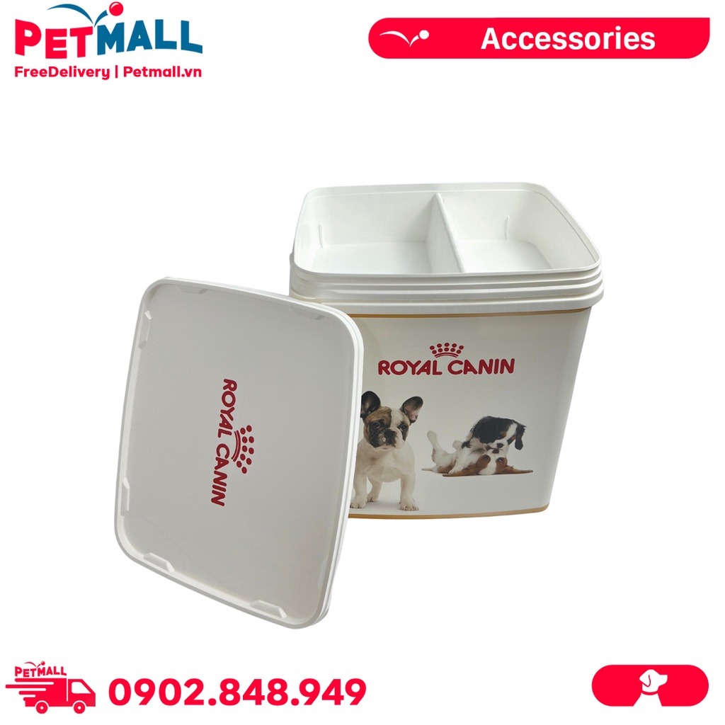 Thùng đựng thức ăn Royal Canin 4kg - Size 23x35cm- Hình chó Petmall
