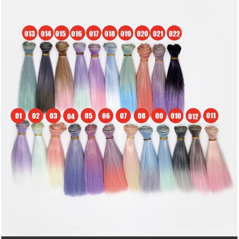 TDB- Tép tóc giả may tóc búp bê 15cm mix màu