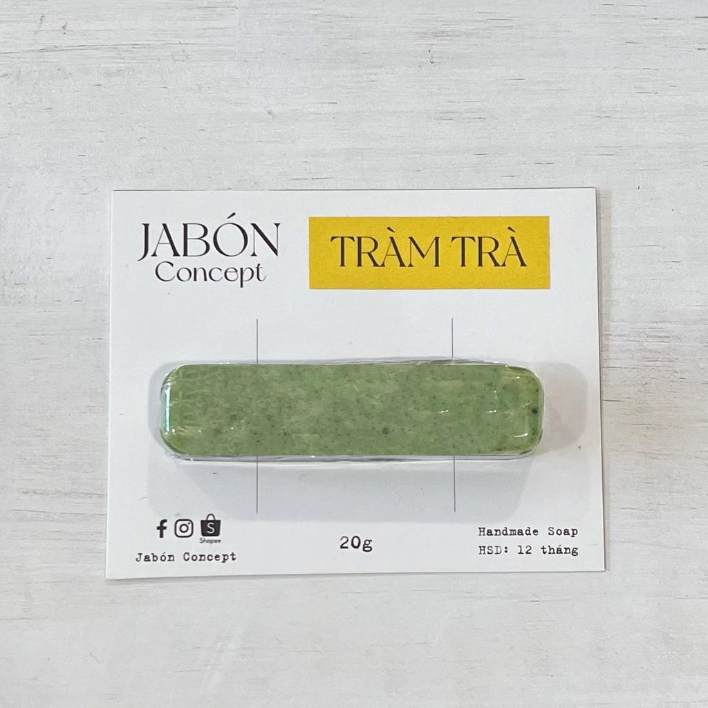 Xà Bông Handmade 80gram Bạc Hà và Tinh Dầu Tràm Trà Xà Phòng Hữu Cơ Giảm Mụn Thiên Nhiên Jabón Concept