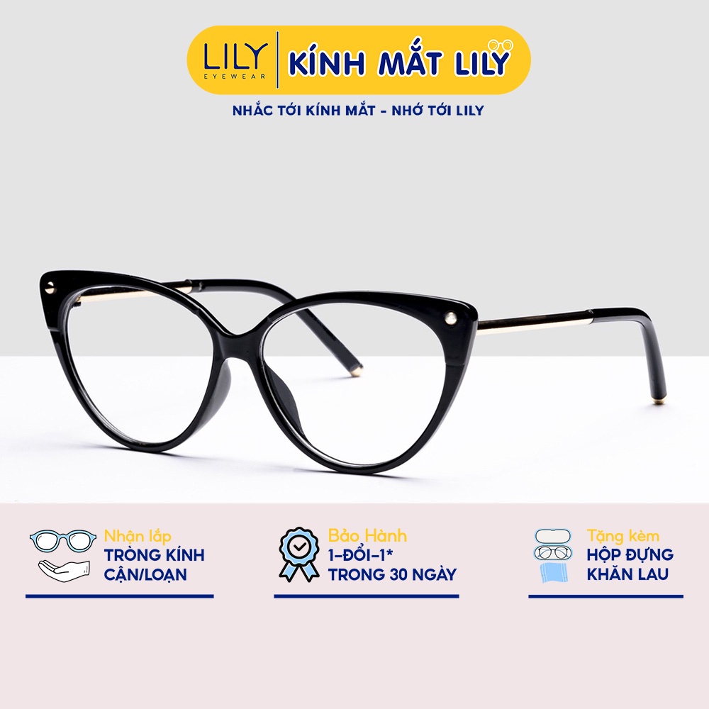 Kính mắt mèo nữ LILYEYEWEAR thiết kế tinh tế họa tiết thời trang 93308