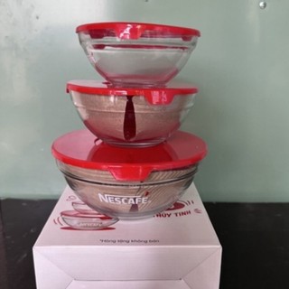 Bộ 3 thố thủy tinh Nescafe