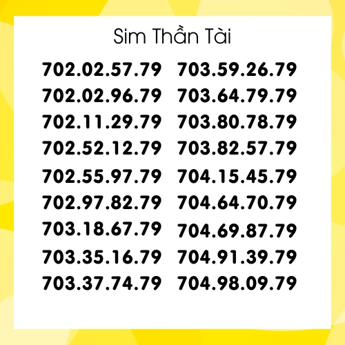 Sim Mobifone: Sim Thần Tài - Sim Tiêu Diêu - T29