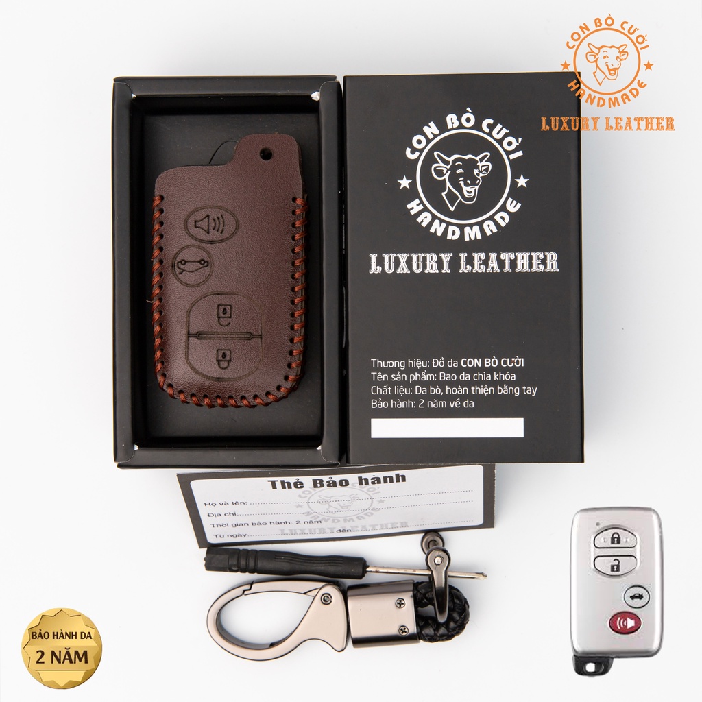 Bao da chìa khóa ô tô toyota altis, Camry 3.5q, venza, lancruiser bọc chìa khóa smartkey da thật chống xước chính hãng O