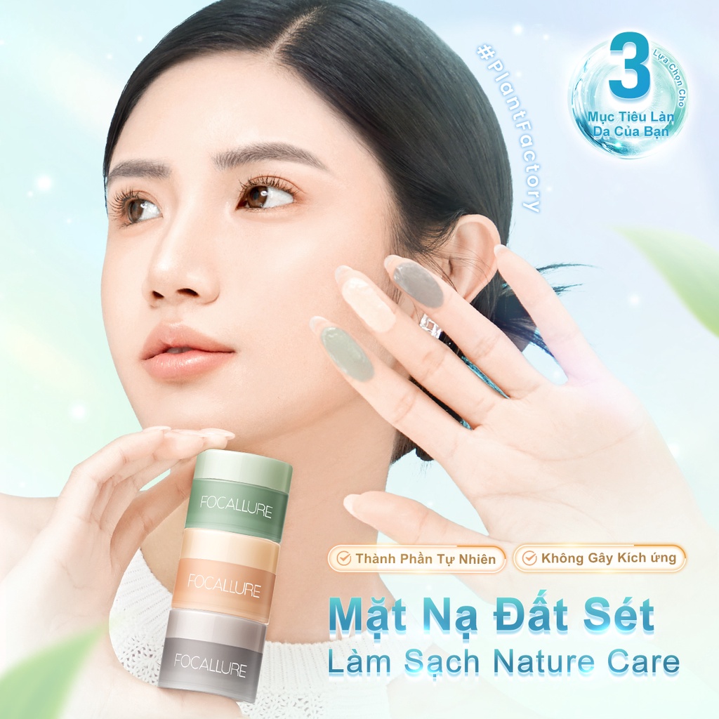 FOCALLURE Mặt Nạ Đất Sét Làm Sạch Lỗ Chân Lông Và Loại Bỏ Mụn Đầu Đen Hiệu Quả