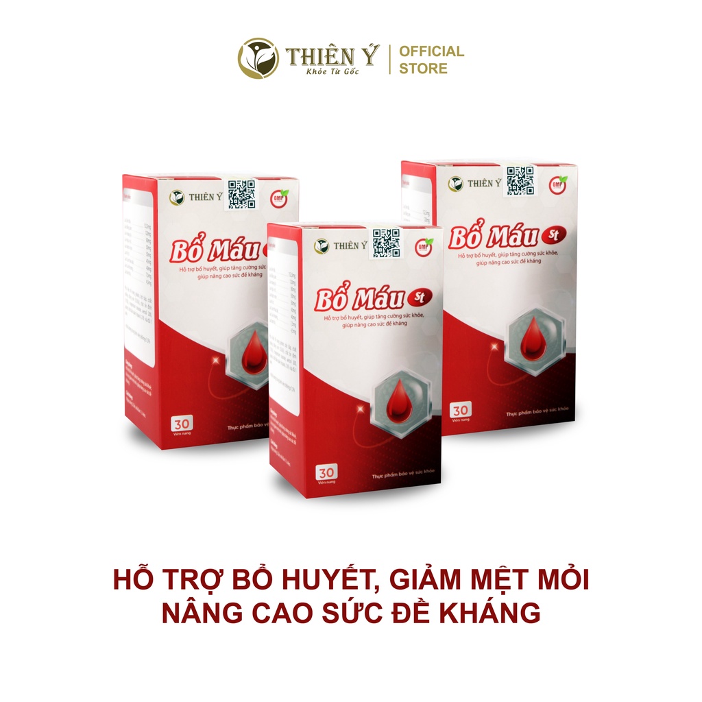 Combo 3 Hộp Bổ Máu ST Thiên Ý TY12  Hỗ Trợ Người Mệt Mỏi, Gầy Yếu, Suy Nhược Cơ Thể- Một Hộp 30 Viên Nang