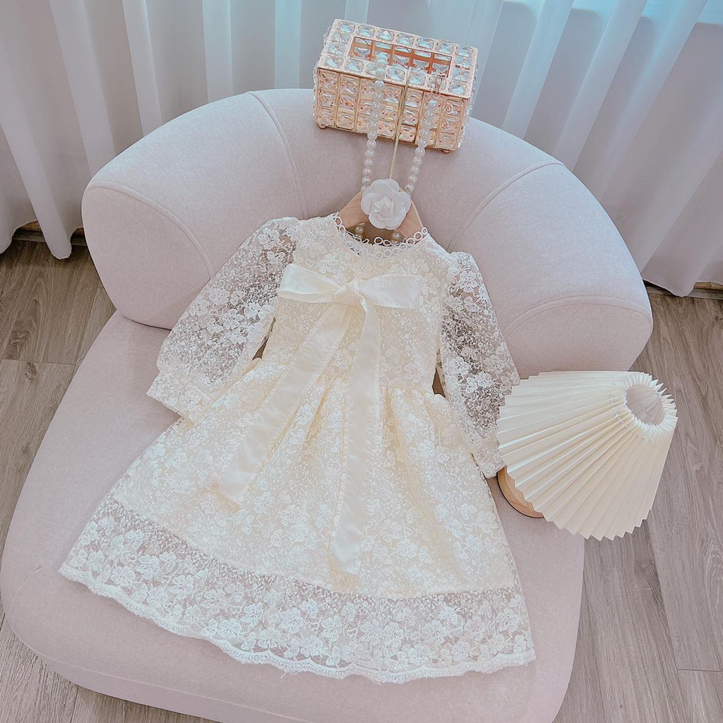 Váy ren đầm công chúa 2 lớp cho bé gái 10-26kg HolaBaby mặc đi chơi đi học siêu xinh V159