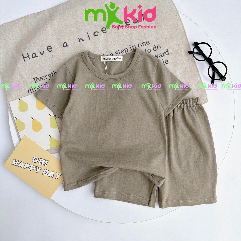 Bộ Cộc Tay Cho Bé Trai Bé Gái 8-24kg, Bộ cộc trơn chất cotton  Mềm Mát Cho Bé Thoải Mái Vui Chơi