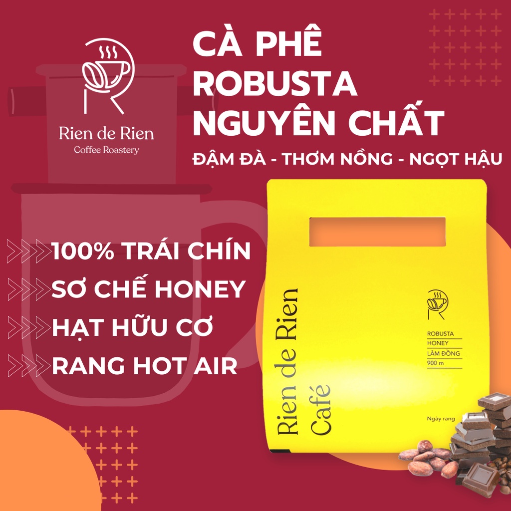 Cà phê Robusta 100% Nguyên Chất Đậm Đà dành cho Pha phin, Pha máy