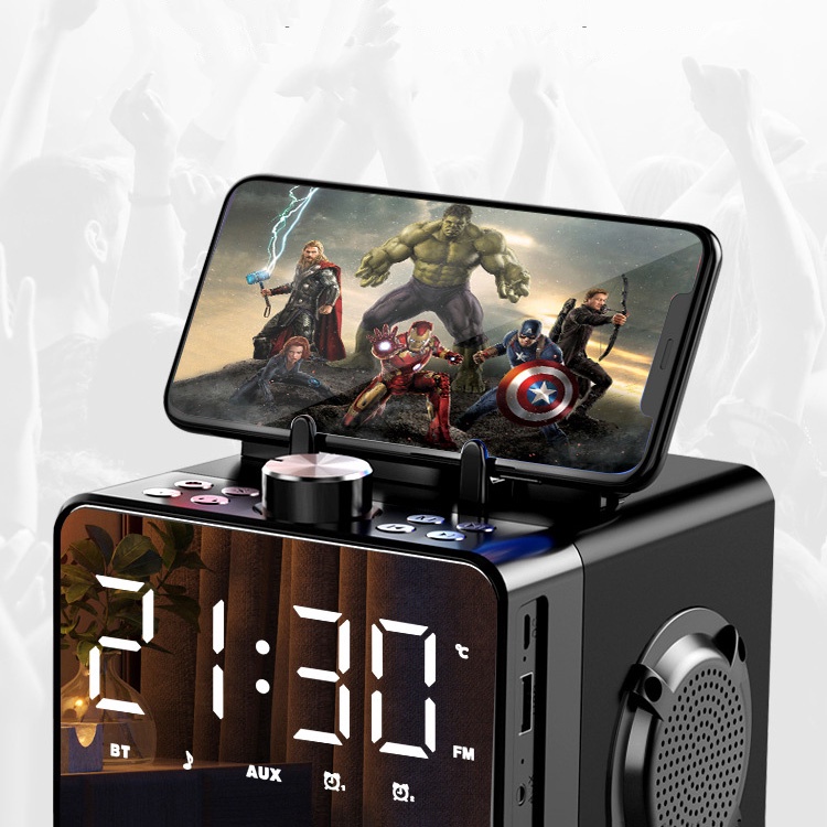 Loa Bluetooth Đồng Hồ H3,Loa Mini Không Dây Bass Cực Mạnh,Âm Thanh Vòm Tương Thích Điện Thoại,LapTop.Màn Hình Soi Gương