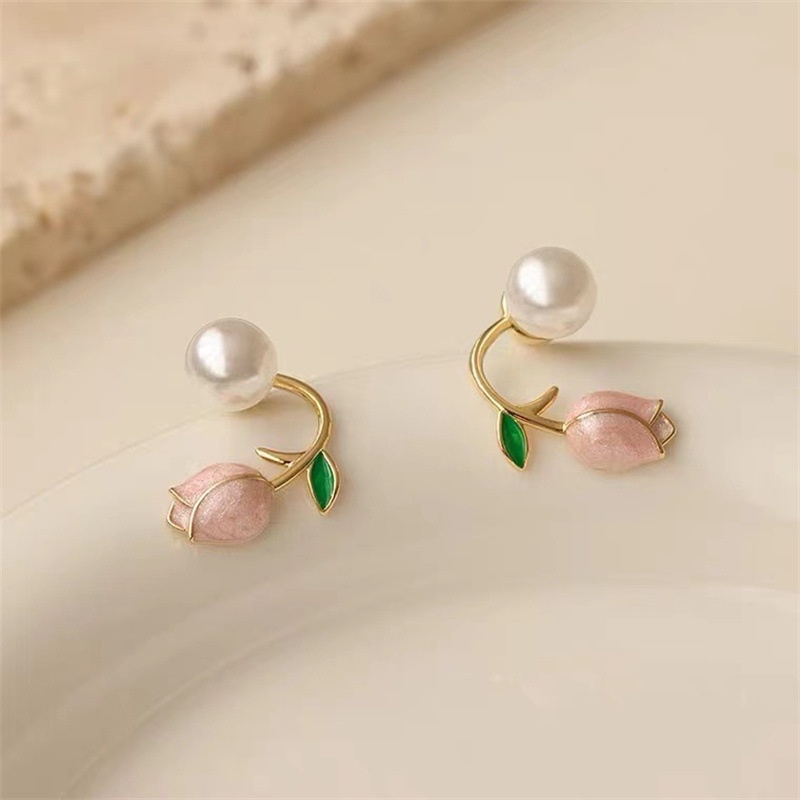 (Giao Hàng Từ Trung Quốc) Bông Tai, Bông Tai Hoa Tulip, Phụ Kiện Thời Trang Hàn Quốc