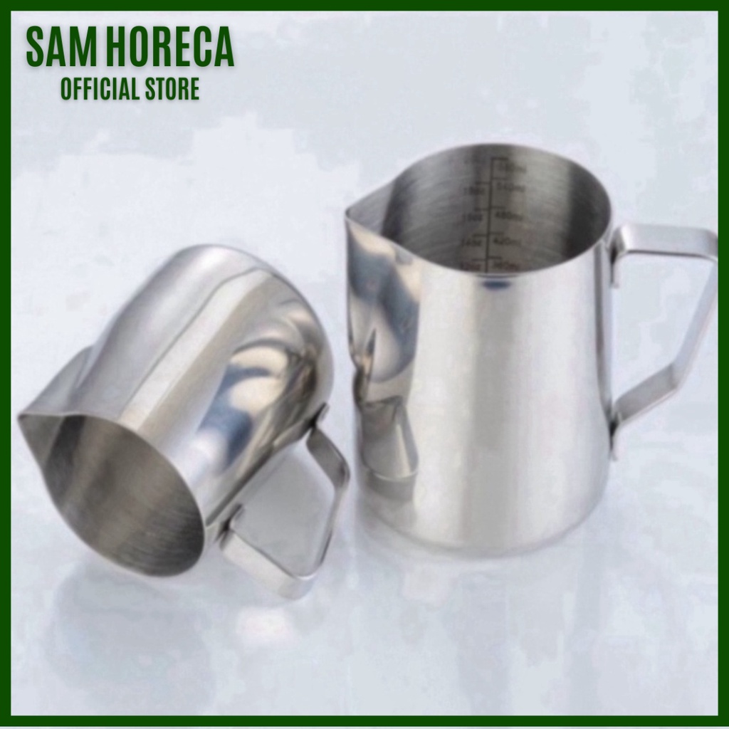 Ca Đánh Sữa Inox (Có Vạch Chia) 350ml, 600ml, 1000ml (1L)  - Sam Horeca