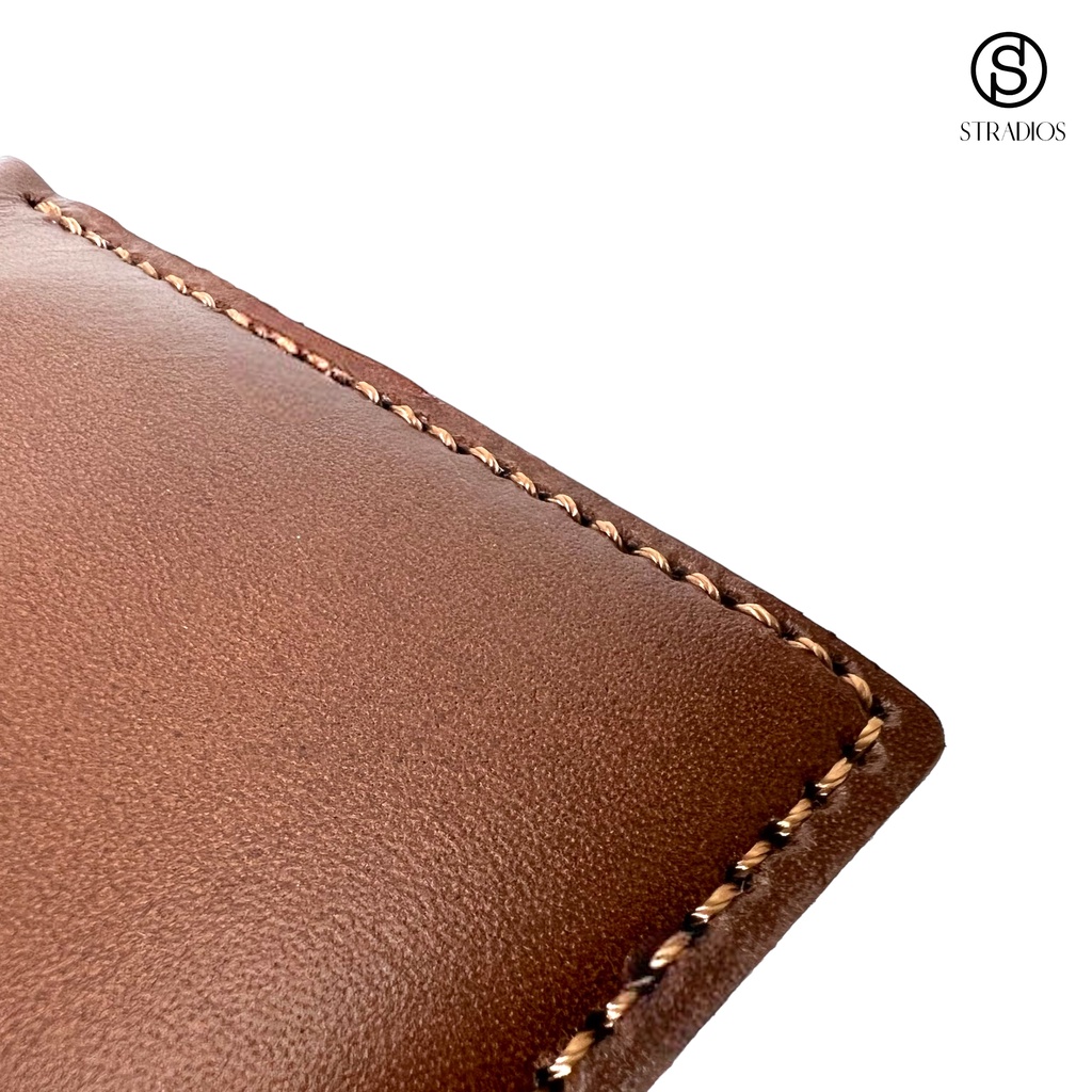 Ví Da Nam Stradios Phong Cách Thêu Tay Vintage Ví Da Bò Pullup Cao Cấp Màu Nâu