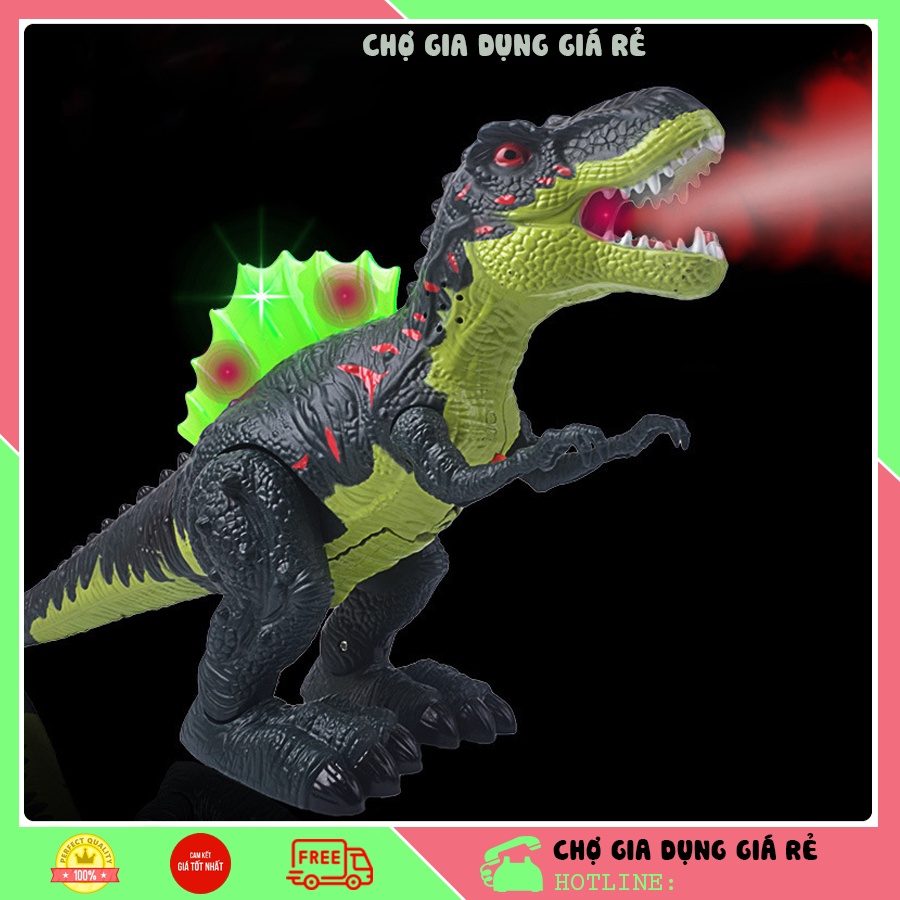 Đồ Chơi Trẻ Em Khủng Long Robot Phun Lửa Phun Khói - Tiếng Kêu Khủng Long Kết Hợp Hiệu Ứng Ánh Sáng Như Thật