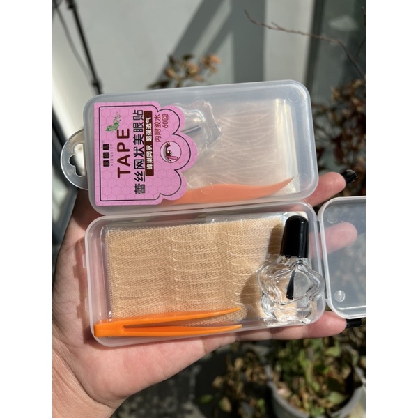 Kích Mí Ren Taupe + keo + nhíp