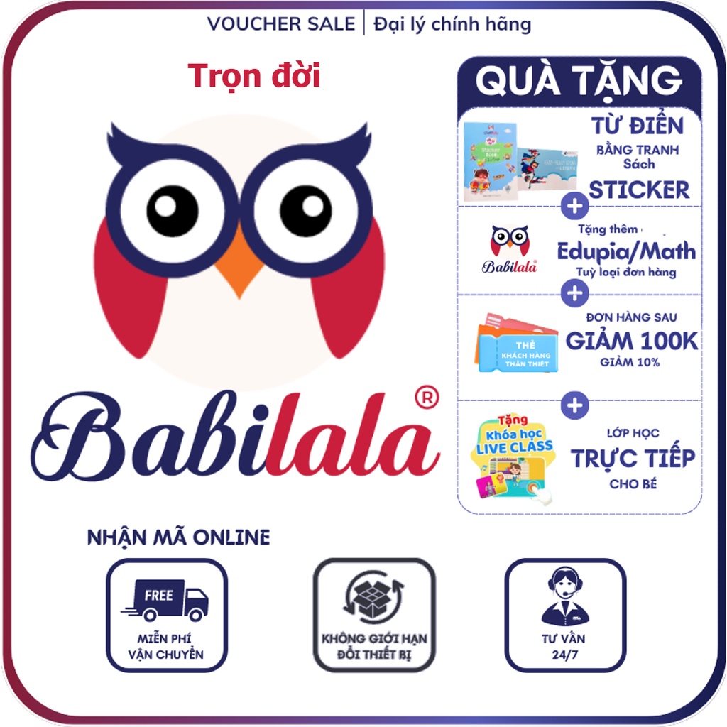 Babilala TRỌN ĐỜI - Toànquốc [Evoucher] - Voucher mã học Tiếng Anh chất lượng cao cho trẻ từ 3-8 tuổ