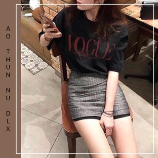 Áo Thun Nữ Màu Đen Trắng In Chữ VOGUE Chữ Ký VOGUE SEOUL Local Brand DLX Áo Phông Nữ Đẹp