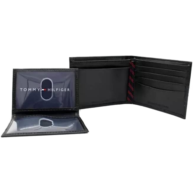 Chính hãng Mỹ - Ví đen da nam Tommy Hilfiger