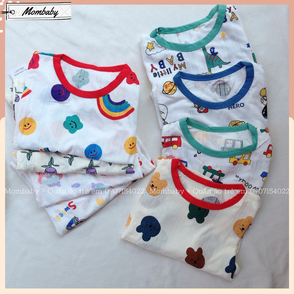 Bộ Lửng Tay Thun Thoáng Khí Hoạ Tiết Dễ Thương Cho Bé